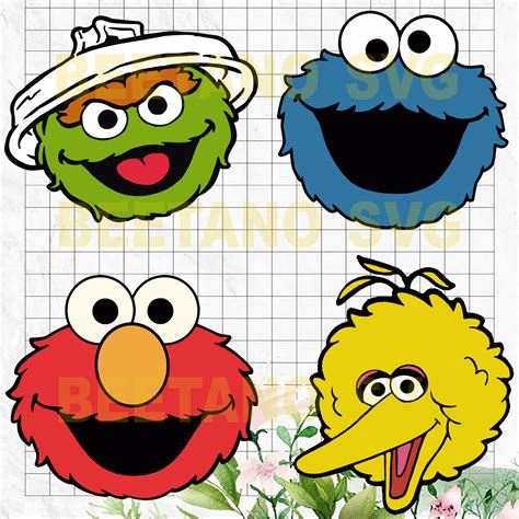 Sesame Street Character Svg Cutting Files For Cricut Sesame Street Svg
