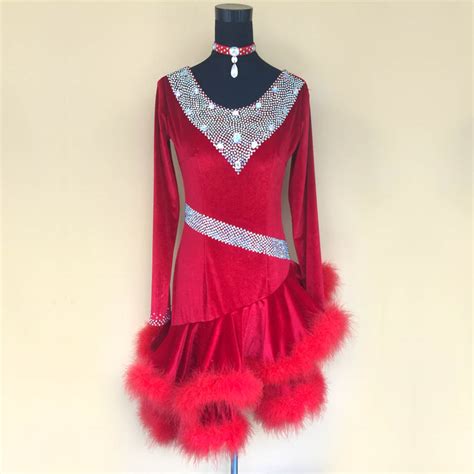 Buy New Style Latin Dance Costumes Sexy Senior Velvet