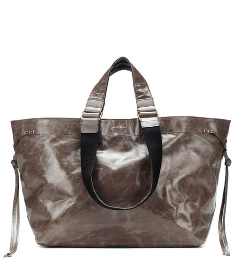 Isabel Marant Leather Wardy Tote Bag In Grey Gray Save 18 Lyst