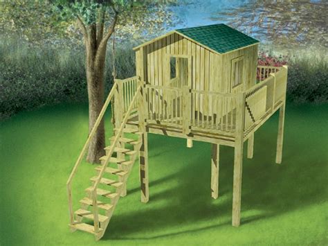 072x 0057 Elevated Playhouse Plan Will Entertain The Kids Gazebo On