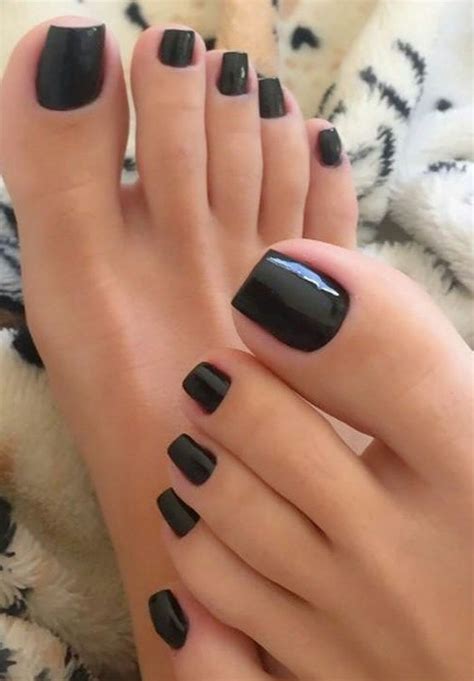 Yonibonbon “must Love Feet Must Love Black Nail Polish ” Black Toe Nails Pretty Toes Toe