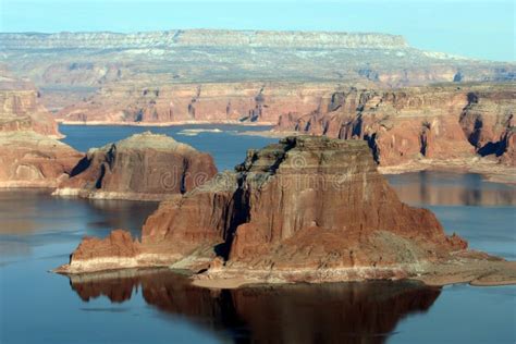 Aerial View Of The Lake Powell In The Vicinity Of Page Arizona Stock