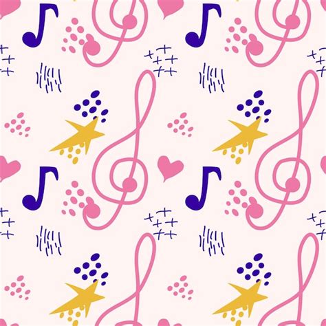 Premium Vector Abstract Music Notes Seamless Pattern Background