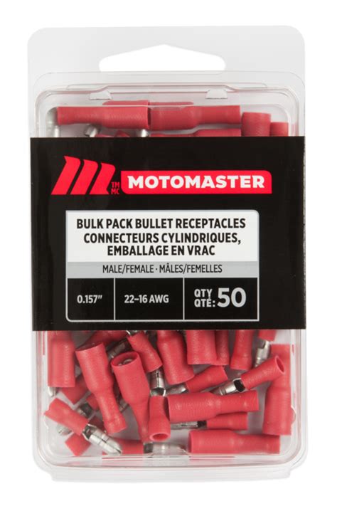 Motomaster 22 18 Awg Malefemale Bullet Connector Bulk Pack 157 In