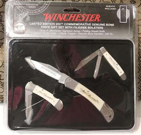 Winchester 2007 limited edition 3 piece knife set wooden box fishing hunting. Winchester Cutlery Set