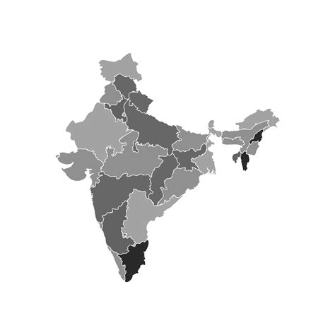 Gray Divided Map Of India Vector Art At Vecteezy