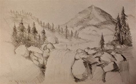 Mountain Pencil Drawing At Getdrawings Free Download