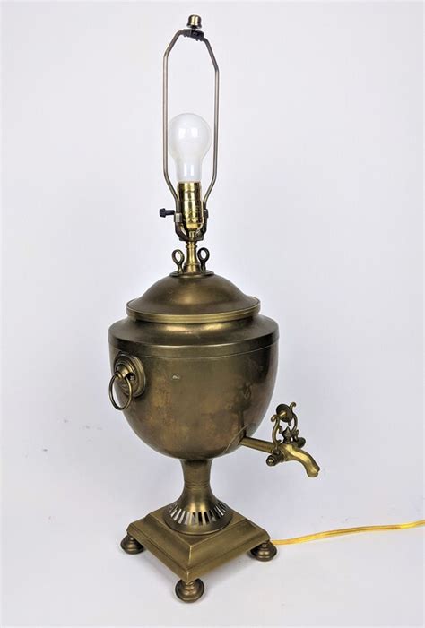 Antique Russian Brass Samovar Lamp Etsy