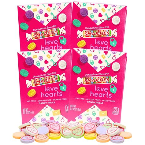 Smarties Conversation Hearts Valentines Day Candy Pack Of 4 9