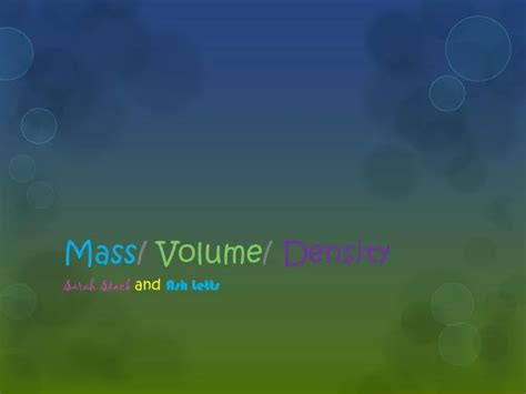 Ppt Mass Volume Density Powerpoint Presentation Free Download