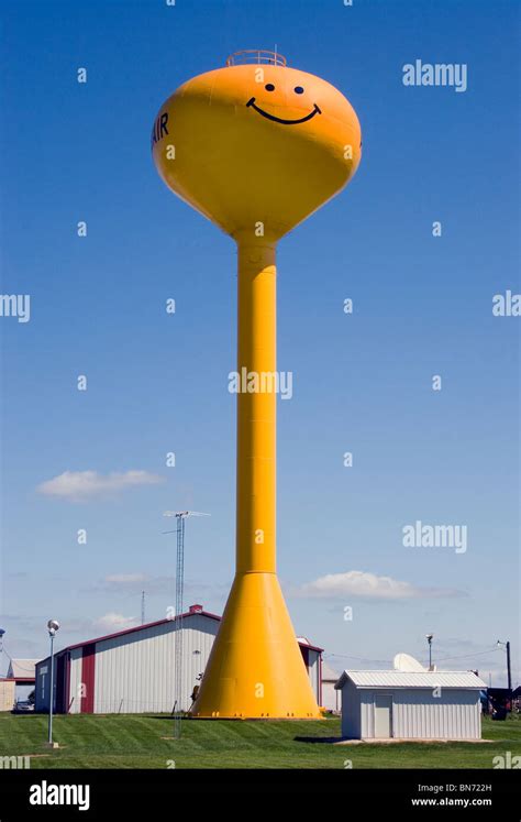 Giant Smiley Face Water Tower In Adair Iowa Stock Photo Alamy