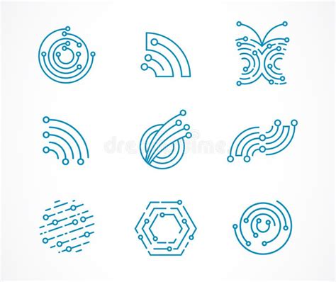 Logo Set Technology Tech Icons And Symbols Stock Vector