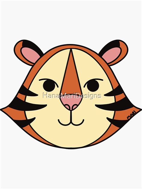 Tiger Face Sticker For Sale By Hanamaridesigns Redbubble