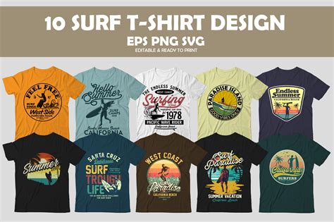 10 Surf Tshirt Designs Graphic By Rofikahmad78 · Creative Fabrica