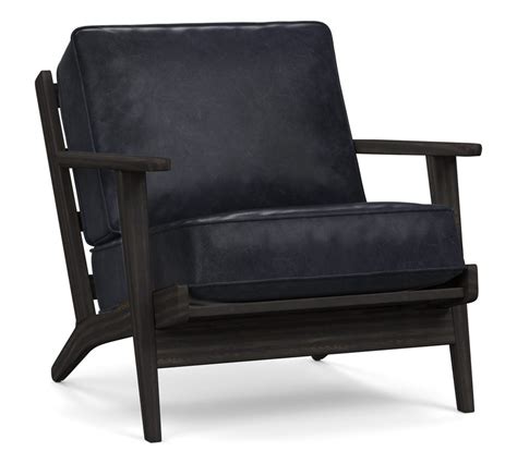 Made from 100% leather with no hidden synthetic nasties and easy to clean and care for. Raylan Leather Armchair - Vintage Midnight | Pottery Barn ...