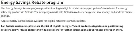 Ontario Energy Rebate Coupons