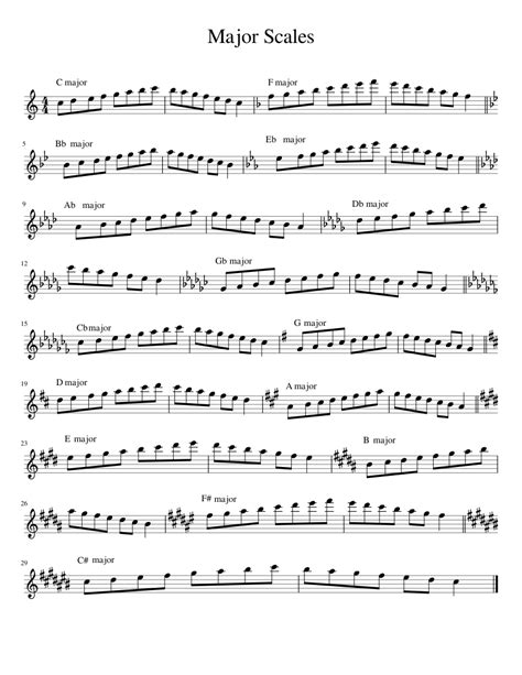 Major Scales For Flute Sheet Music For Flute Download Free In Pdf Or