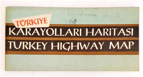 1960 Yılı Türkiye Karayolları Haritası 47x68 cm Bit Mezat