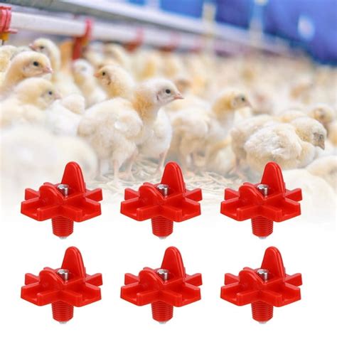 Faginey 20pcs Poultry Spring Nipples Horizontal Side Mount Water Drinker For Chicken Bird Quail