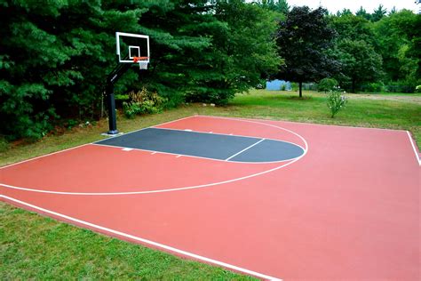 Half Court Basketball Court In Backyard