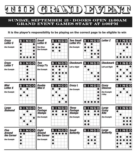 What are the different ways to win bingo? grandevent2 | Bingo patterns, Event games, Letter z