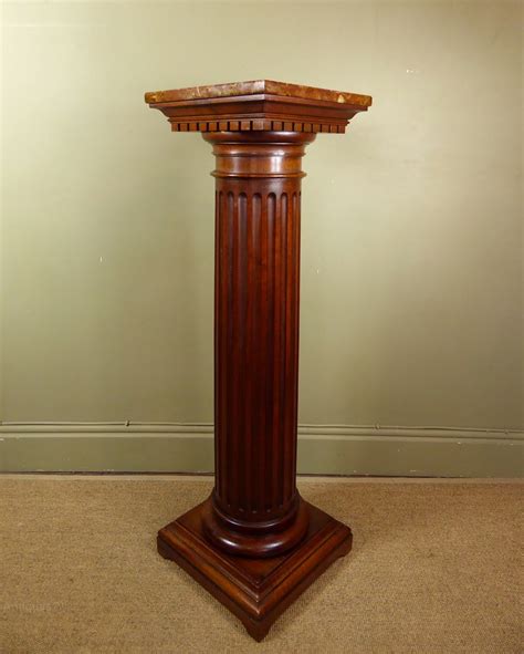 19th C Walnut And Marble Pedestal Antiques Atlas