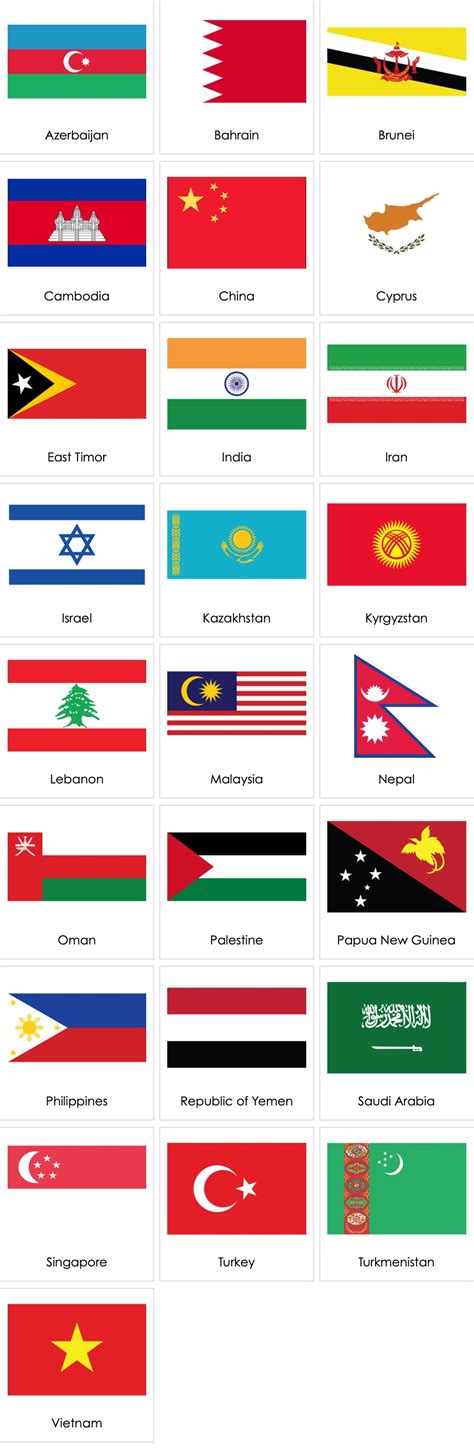 Flags Of Asia With Names Word Mat Teacher Made Twinkl Ph