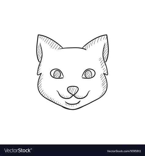 Cat Head Sketch Icon Royalty Free Vector Image