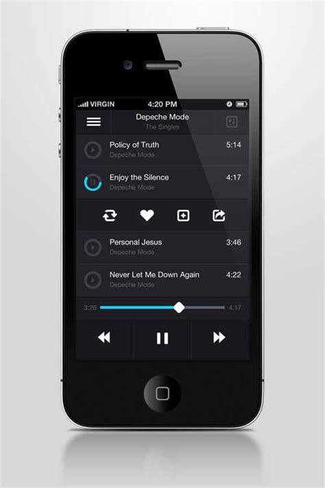 20 Inspirational Mobile Music Player Interface Design