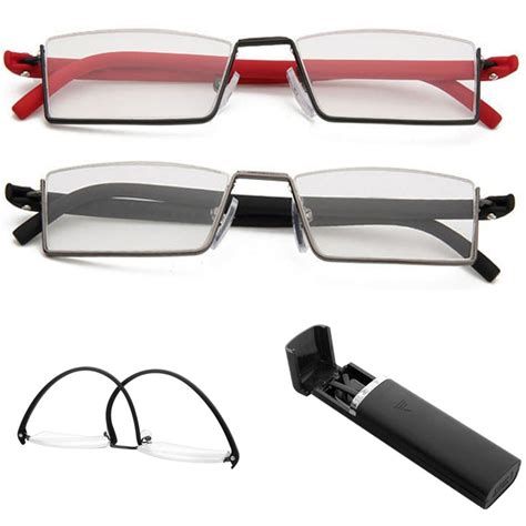 New Reading Glasses Men Women Flexible Black Tr90 Half Frame Semi Rimless Eyeglass Spectacle