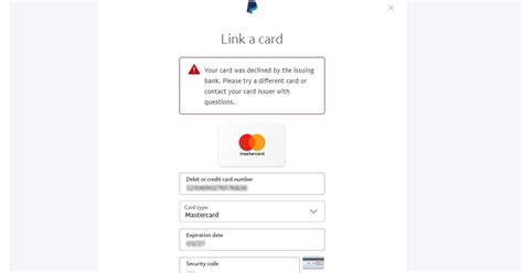 Paypal Link Card Your Card Was Declined By The Issuing Bank