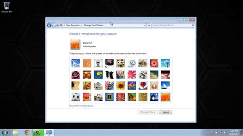Change Windows 7 User Icon Profile Picture Youtube