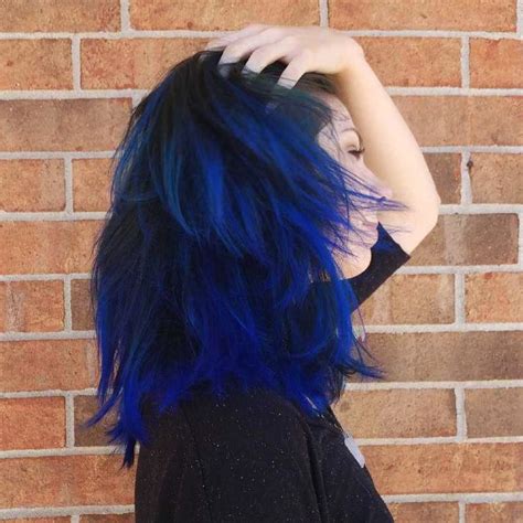 blue balayage by alyssa ronnebaum blue hair blue hairstyle short hair curly hair alternative