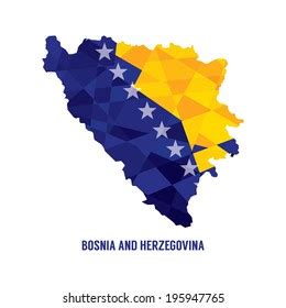 Vektor Stok Map Bosnia Herzegovina Vector Illustration Tanpa Royalti