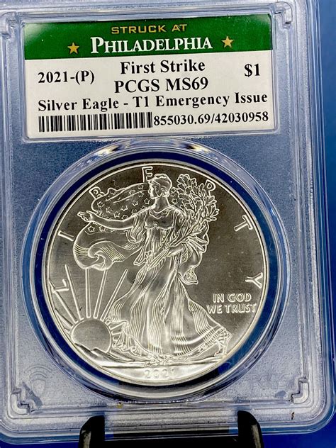 2021 1 American Silver Eagle ~ Pcgs Ms69 ~ First Strike ~ Choice ~ No