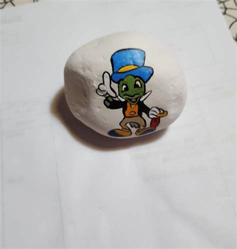 Disney Jiminey Cricket Pinocchio Painted Rock Painted Rocks Pebble