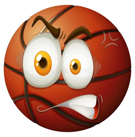 Basketball With Angry Face Stock Vector Illustration Of Clip 57483261
