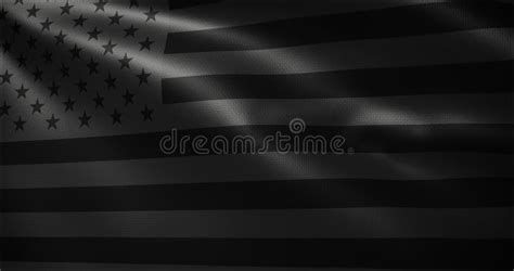 All Black American Flag All Black Usa Flag With Waving Folds Close Up