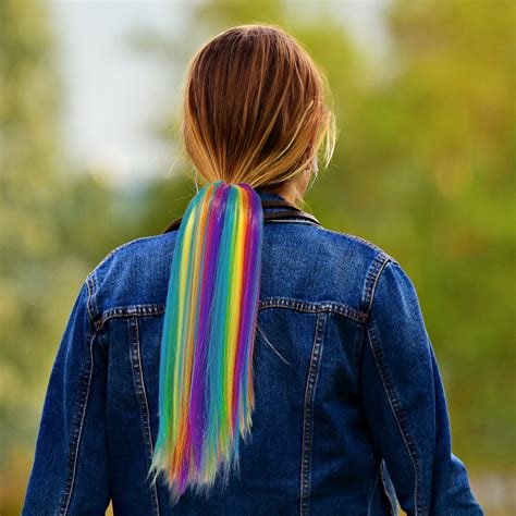 Rainbow Hair Extensions For Kids Rainbow Party Highlights Color Hair
