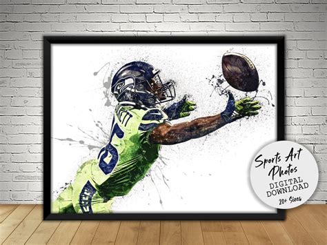 Tyler Lockett Poster Seattle Seahawks Wall Art Printable Etsy