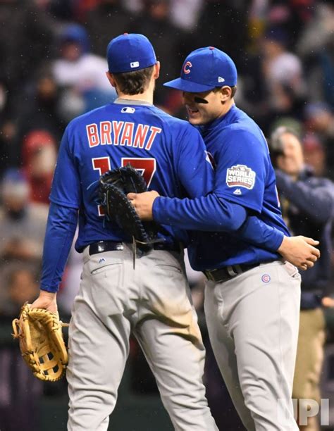 Photo Cubs Kris Bryant And Anthony Rizzo After 5 1win Over Indians In