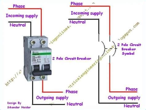 The elcb notices fault currents of human or animal to the earth wire in the connection it guards. Circuit Breaker Wiring Diagram