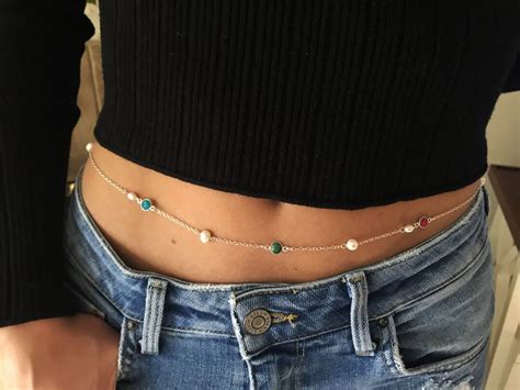 Festival Belly Chain Starling Silver Pearl Belly Chain Etsy