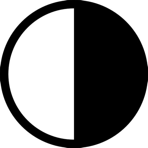 Interface Symbol Circle Half Circular Black And White Contrast