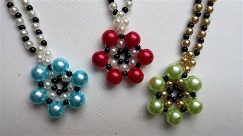 How To Make Beaded Flower Necklace Easy Jewelry Pattern For Beginners