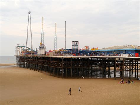 Although originally intended only as a promenade, competition forced the pier to widen its attractions to include theatres and bars. Blackpool South Pier © David Dixon :: Geograph Britain and ...