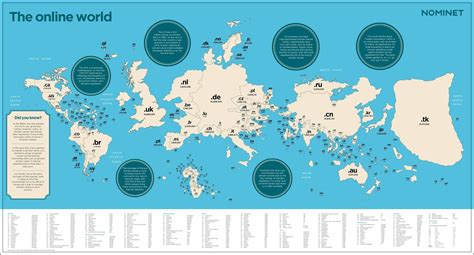 The Online World Country Code Domain Names By Popularity Vivid Maps