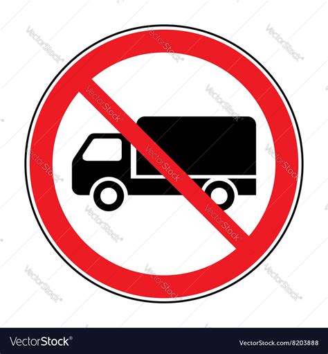 No Truck Sign Royalty Free Vector Image Vectorstock
