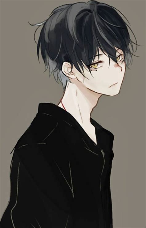 Handsome Anime Boy Black Hair Black Eyes