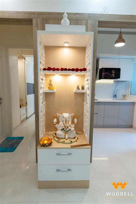 Modular CNC Pooja Unit Temple Design For Home Kitchen Interior Design Decor Pooja Room Design